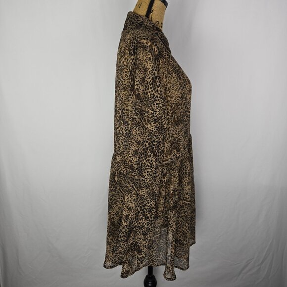Lane Bryant Animal Print Tunic Top 22/24 Long Sleeve Boho Resort Casual - Picture 4 of 12